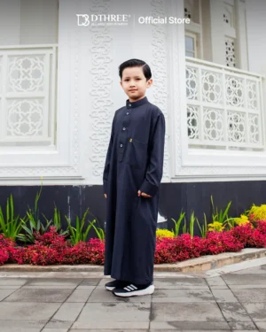 DTHREE® - Jubah Thobe Anak Rumi Series Warna Hitam (1)