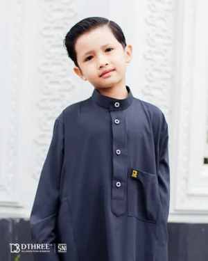 DTHREE® - Jubah Thobe Anak Rumi Series Warna Hitam (2)