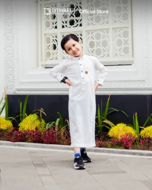 DTHREE® - Jubah Thobe Anak Rumi Series Warna Putih (1)