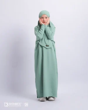 DTHREE® - Setelan Abaya Anak Maryam Series Warna Avocaddo (4)