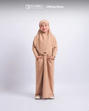 DTHREE® - Setelan Abaya Anak Maryam Series Warna Cappucino (1)