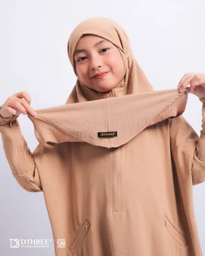 DTHREE® - Setelan Abaya Anak Maryam Series Warna Cappucino (2)