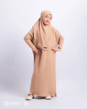 DTHREE® - Setelan Abaya Anak Maryam Series Warna Cappucino (3)