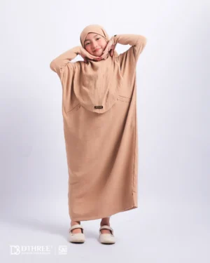 DTHREE® - Setelan Abaya Anak Maryam Series Warna Cappucino (4)