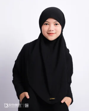 DTHREE® - Setelan Abaya Anak Maryam Series Warna Hitam (2)