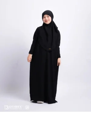 DTHREE® - Setelan Abaya Anak Maryam Series Warna Hitam (3)