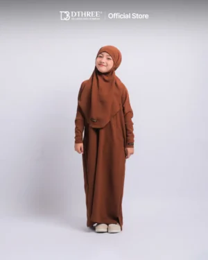 DTHREE® - Setelan Abaya Anak Maryam Series Warna Nespresso (1)