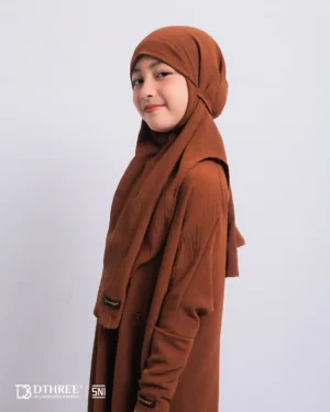 DTHREE® - Setelan Abaya Anak Maryam Series Warna Nespresso (2)