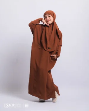 DTHREE® - Setelan Abaya Anak Maryam Series Warna Nespresso (3)