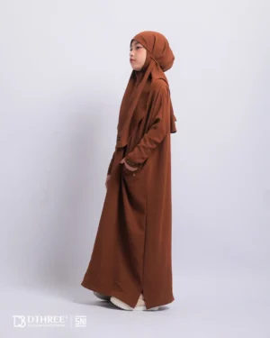 DTHREE® - Setelan Abaya Anak Maryam Series Warna Nespresso (4)