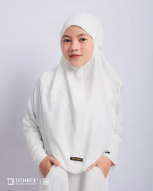 DTHREE® - Setelan Abaya Anak Maryam Series Warna Putih (2)