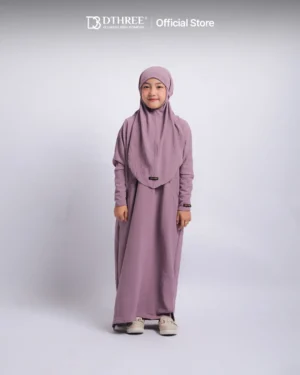 DTHREE® - Setelan Abaya Anak Maryam Series Warna Rose Taupe (1)