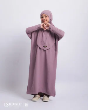 DTHREE® - Setelan Abaya Anak Maryam Series Warna Rose Taupe (4)