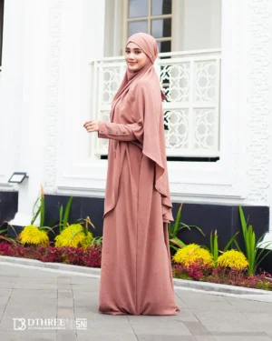 DTHREE® - Setelan Abaya Wanita Habsya Series Warna Milo (4)