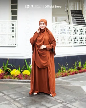 DTHREE® - Setelan Abaya Wanita Habsya Series Warna Nesspresso (1)