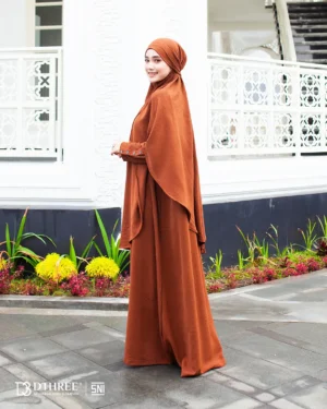 DTHREE® - Setelan Abaya Wanita Habsya Series Warna Nesspresso (4)