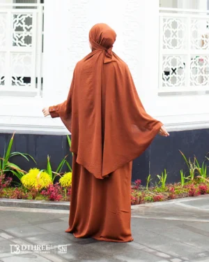 DTHREE® - Setelan Abaya Wanita Habsya Series Warna Nesspresso (5)