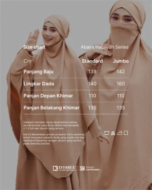 DTHREE® - Size Chart Abaya Habsya Series (3.4)