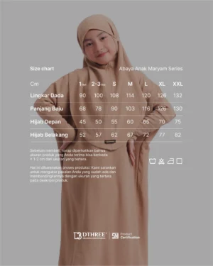 DTHREE® - Size Chart Abaya Maryam Series (3.4)