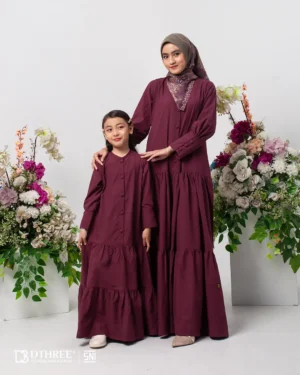 DTHREE® - Sarimbit Couple Keluarga Athaya Series Warna Burgundy (5)