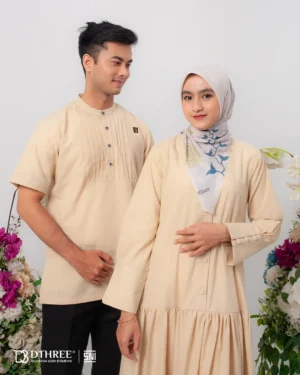 DTHREE® - Sarimbit Couple Keluarga Athaya Series Warna Khaki (2)