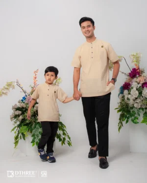 DTHREE® - Sarimbit Couple Keluarga Athaya Series Warna Khaki (4)