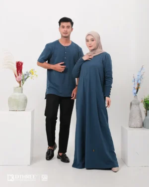 DTHREE® - Sarimbit Couple Keluarga Meelva Series Warna Mojalica Blue (3)