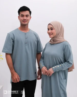 DTHREE® - Sarimbit Couple Keluarga Meelva Series Warna Strom Sea (2)