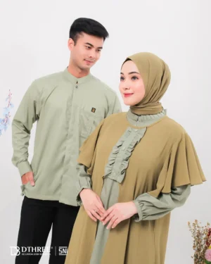 DTHREE® - Sarimbit Couple Keluarga Sehra Nelda Series Warna Sage (2)