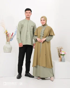 DTHREE® - Sarimbit Couple Keluarga Sehra Nelda Series Warna Sage (3)